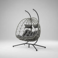 Double Egg Swing Chair with Stand